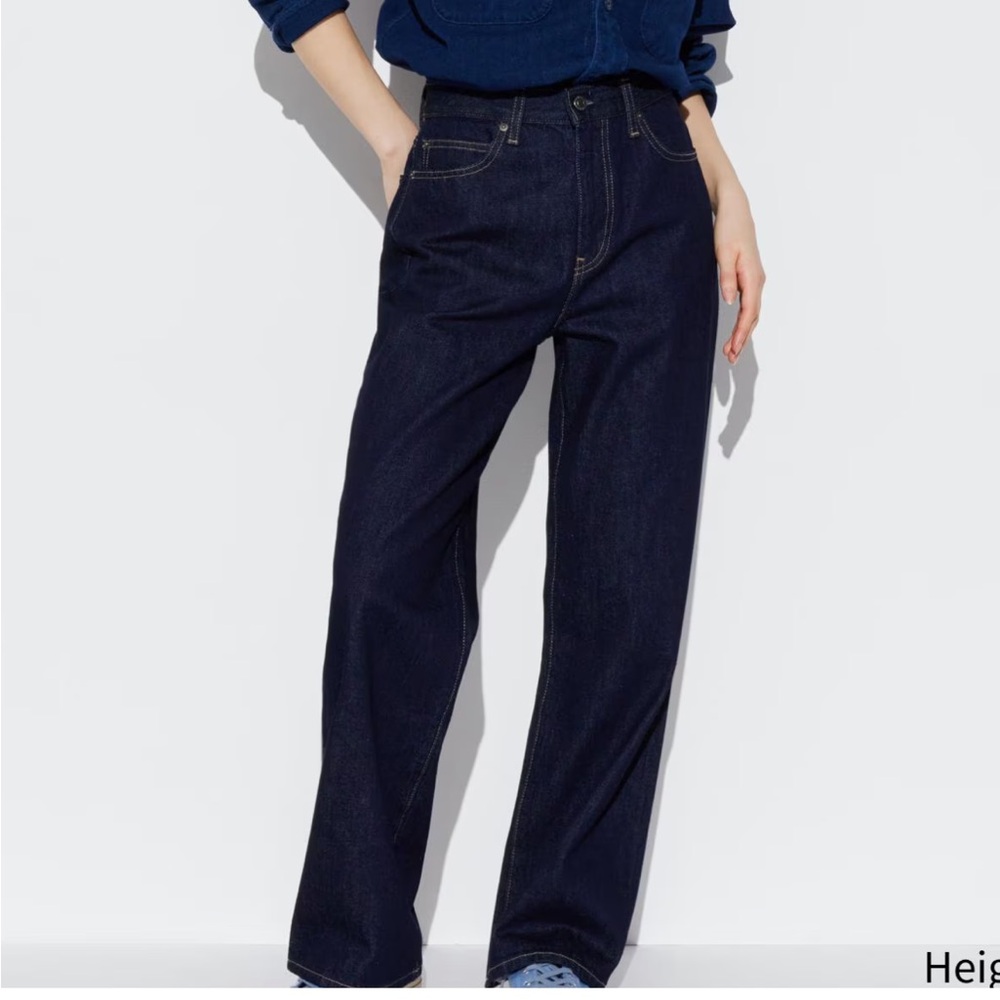 Uniqlo Dark Indigo Wide-Leg Jeans